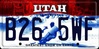 UT license plate B265WF