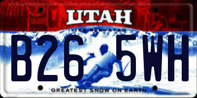 UT license plate B265WH
