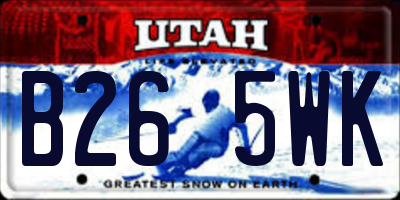 UT license plate B265WK