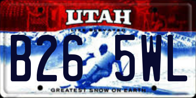 UT license plate B265WL