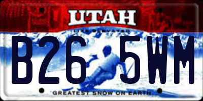 UT license plate B265WM