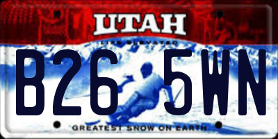 UT license plate B265WN