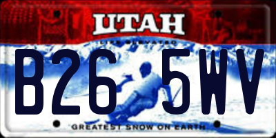 UT license plate B265WV