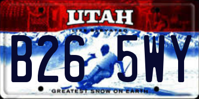 UT license plate B265WY