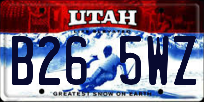 UT license plate B265WZ