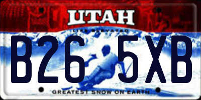 UT license plate B265XB