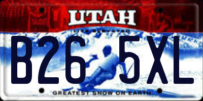 UT license plate B265XL