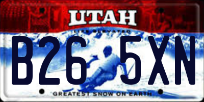UT license plate B265XN
