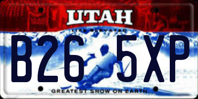 UT license plate B265XP