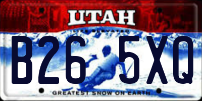 UT license plate B265XQ