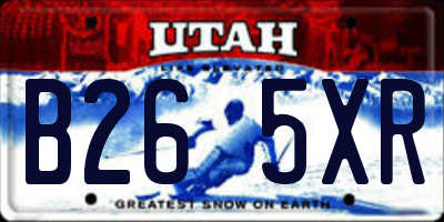 UT license plate B265XR