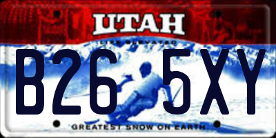 UT license plate B265XY