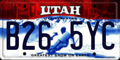 UT license plate B265YC