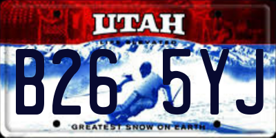 UT license plate B265YJ