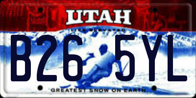 UT license plate B265YL