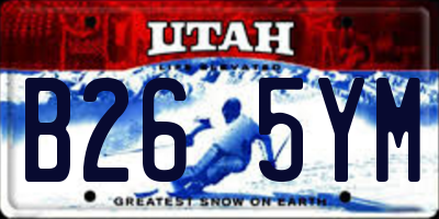 UT license plate B265YM