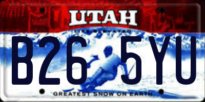 UT license plate B265YU
