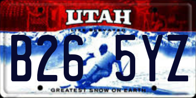UT license plate B265YZ