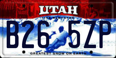 UT license plate B265ZP