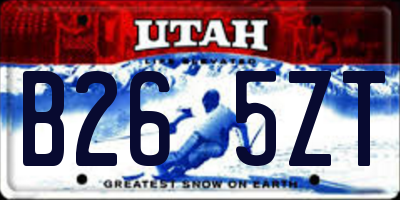 UT license plate B265ZT