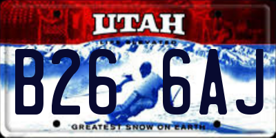 UT license plate B266AJ