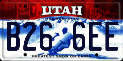 UT license plate B266EE