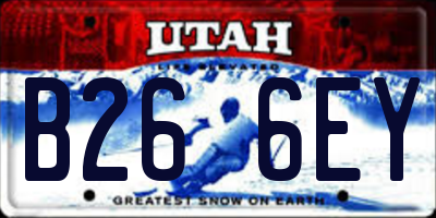 UT license plate B266EY