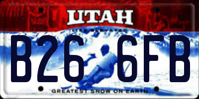 UT license plate B266FB