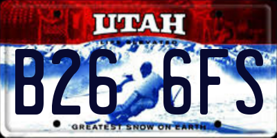UT license plate B266FS