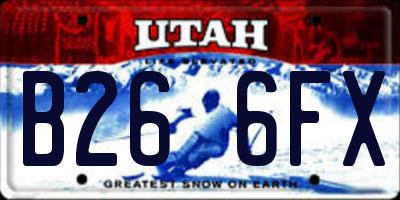 UT license plate B266FX