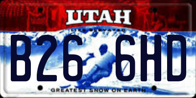 UT license plate B266HD
