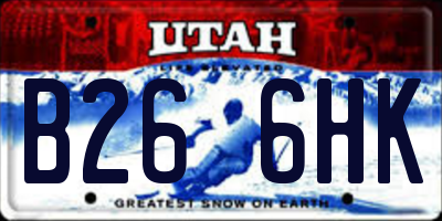 UT license plate B266HK