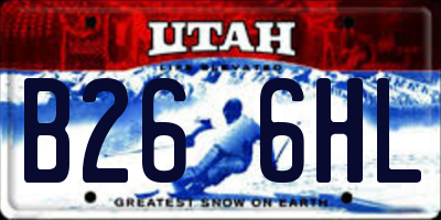 UT license plate B266HL