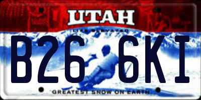 UT license plate B266KI