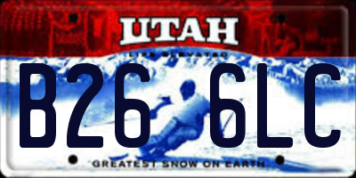 UT license plate B266LC