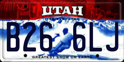 UT license plate B266LJ