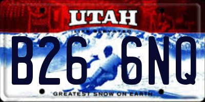 UT license plate B266NQ