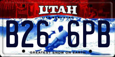 UT license plate B266PB