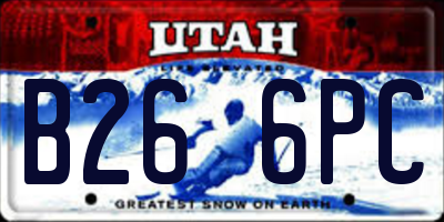 UT license plate B266PC