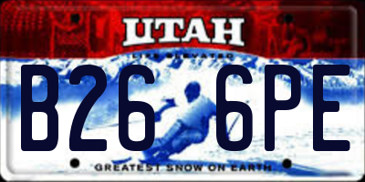 UT license plate B266PE