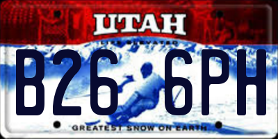 UT license plate B266PH
