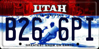 UT license plate B266PI