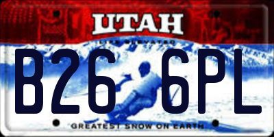 UT license plate B266PL