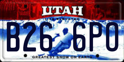 UT license plate B266PO