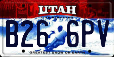 UT license plate B266PV