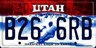 UT license plate B266RB