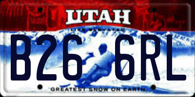 UT license plate B266RL