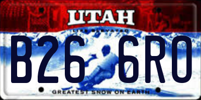 UT license plate B266RO
