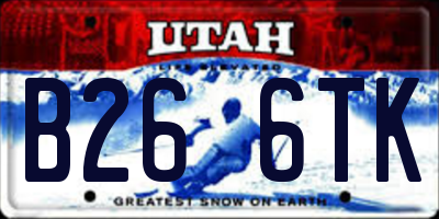 UT license plate B266TK