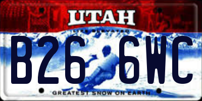 UT license plate B266WC